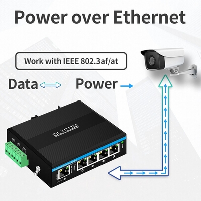 5 портов гигабитный POE+ переключатель E-Mark Ethernet переключатель DC48V с двойным входом питания