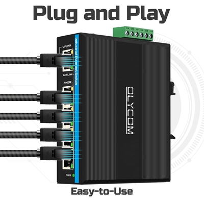 5 портов гигабитный POE+ переключатель E-Mark Ethernet переключатель DC48V с двойным входом питания