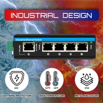 5 портов гигабитный POE+ переключатель E-Mark Ethernet переключатель DC48V с двойным входом питания