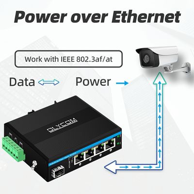 5-портовый гигабитный уличный PoE-коммутатор, мини-промышленный оптоволоконный коммутатор, IP40, коммутатор на DIN-рейку