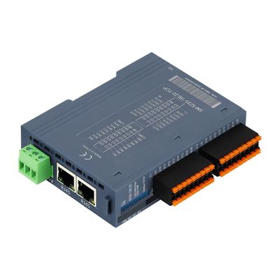 Modbus TCP/IP Slave I/O Module 24VDC 2 RJ45 16 Порт DI DO Din Rail NPN PNP соединение
