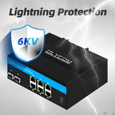 8 портов гигабитный неуправляемый коммутатор Ethernet POE коммутатор DC48V ди-рельсовый коммутатор сети