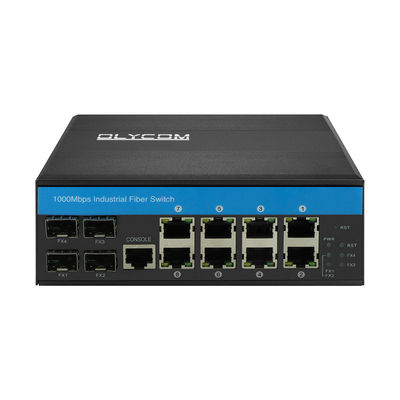 Гигабитный управляемый переключатель 12 портов Ethernet переключатель 4SFP+8RJ45 DIN-Rail двойной вход питания