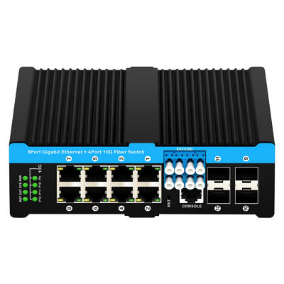 12 портов 10G L2/L3 управляемый POE+ переключатель оптический обходный переключатель 4*10G sfp +8 RJ45 din-rail Ethernet переключатель