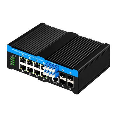 12 портов 10G L2/L3 управляемый POE+ переключатель оптический обходный переключатель 4*10G sfp +8 RJ45 din-rail Ethernet переключатель