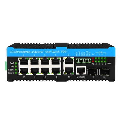 8-портный PoE Gigabit Ethernet Switch L2 Управляемый с входом DC48V и степенью защиты IP40