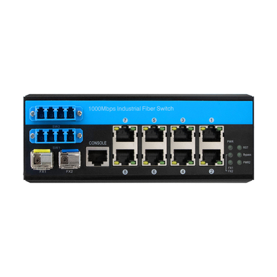 8 портов промышленного обхода управляемого Ethernet-свича 2.5G волоконно-оптической защиты Vitesse чип