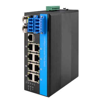 8 портов промышленного обхода управляемого Ethernet-свича 2.5G волоконно-оптической защиты Vitesse чип
