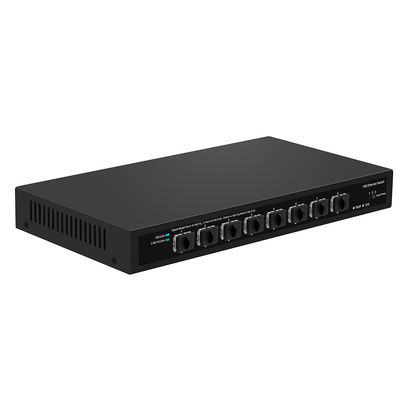 8-портовый 10G неуправляемый SFP+ волоконный коммутатор 1G/2.5G Автоадаптивный DC12V OEM доступен