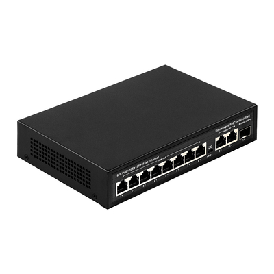 Продленный диапазон 8-портового PoE-сменника 10/100M с потреблением 120W/150W и покрытием 250m
