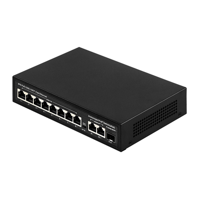 Продленный диапазон 8-портового PoE-сменника 10/100M с потреблением 120W/150W и покрытием 250m