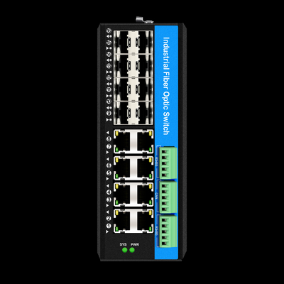 Управляемый 16-портный гигабитный переключатель Poe Din-rail Network Switch 8RJ45+8SFP с 4*RS485+2*CAN BUS