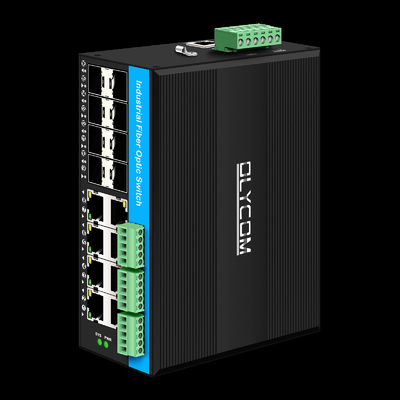 Управляемый 16-портный гигабитный переключатель Poe Din-rail Network Switch 8RJ45+8SFP с 4*RS485+2*CAN BUS