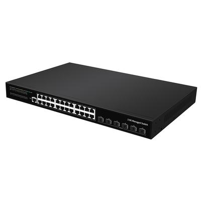 24 порта 2.5G Ethernet L3 Управляемый коммутатор с 10G Fiber Uplink Single AC Input