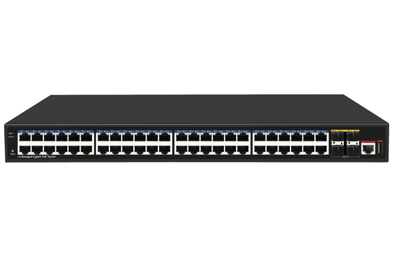 48 портов 10G Poe Switch L3 Управляемый Ethernet Switch с 48*гигабитными портами Poe + 4*10G Sfp+ портами