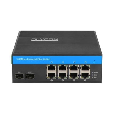 10 портов Гигабитный коммутатор промышленной сети SFP Fiber Uplink Din Rail Неуправляемый