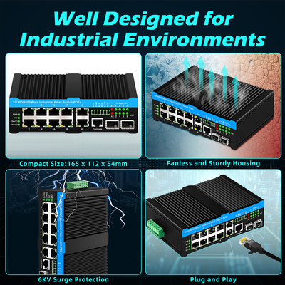 2.5G Industrial Ethernet Switch Din-rail Poe Switch поддержка 90w L2 управляемая