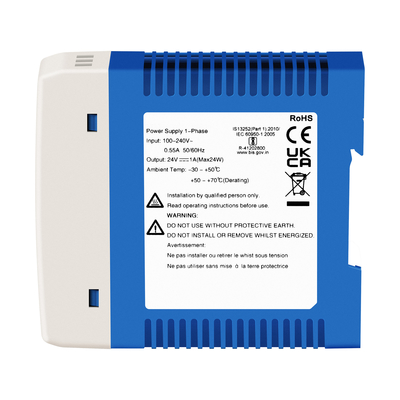 Промышленный адаптер питания 24В CE UL 1A Выход AC/DC Двойной вход DIN Rail