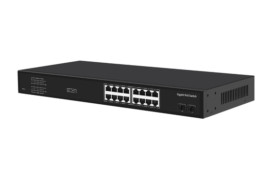 16 портов Гигабитный Ethernet переключатель Af/at Poe Switch AC 100-240V Ввод питания