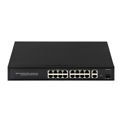 16 портов Гигабитный переключатель Poe Fiber Network Switch Расширенный 250 м 300 Вт