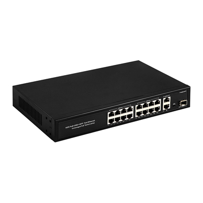 16 портов Гигабитный переключатель Poe Fiber Network Switch Расширенный 250 м 300 Вт
