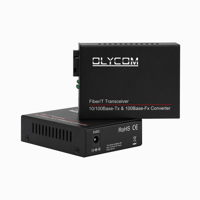 Быстрый Ethernet Волоконно-оптический Ethernet конвертер 10/100M одномодный двунаправленный приемопередатчик SC на RJ45 20 км