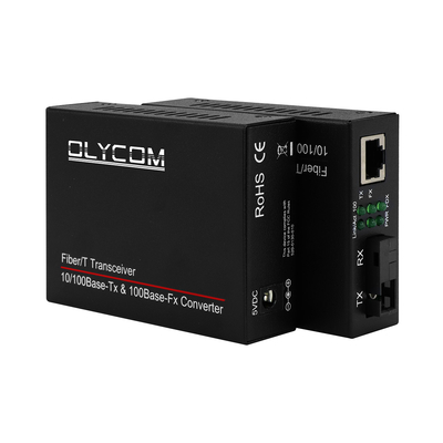Быстрый Ethernet Волоконно-оптический Ethernet конвертер 10/100M одномодный двунаправленный приемопередатчик SC на RJ45 20 км