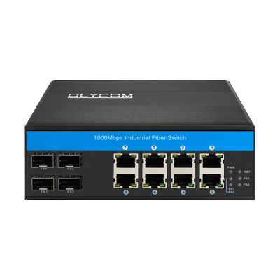 12 портов Industrial Ethernet Switch Din Network Switch 4SFP+8RJ45 DC12-52V Двойной источник питания