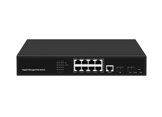 Гигабитный 8-портовый коммутатор Poe управляемый коммутатор Ethernet-волоконный 120W AC100-240V Вход