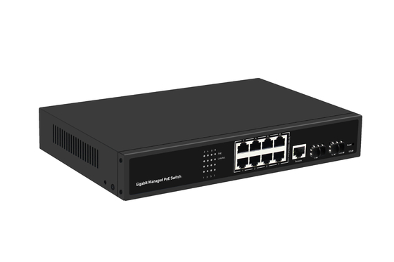 Гигабитный 8-портовый коммутатор Poe управляемый коммутатор Ethernet-волоконный 120W AC100-240V Вход
