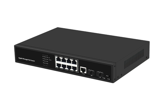 Гигабитный 8-портовый коммутатор Poe управляемый коммутатор Ethernet-волоконный 120W AC100-240V Вход