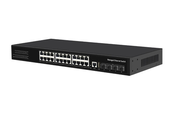 Фабричная цена 10G переключатель 24 порта Ethernet Fiber Switch Настольный L3 Управляемый сетевой переключатель AC100-240V 1U Rack