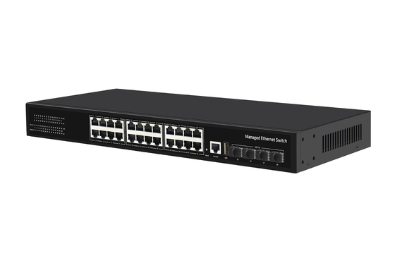 Фабричная цена 10G переключатель 24 порта Ethernet Fiber Switch Настольный L3 Управляемый сетевой переключатель AC100-240V 1U Rack