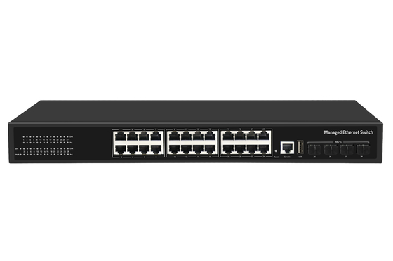 Фабричная цена 10G переключатель 24 порта Ethernet Fiber Switch Настольный L3 Управляемый сетевой переключатель AC100-240V 1U Rack