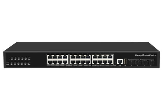 Фабричная цена 10G переключатель 24 порта Ethernet Fiber Switch Настольный L3 Управляемый сетевой переключатель AC100-240V 1U Rack