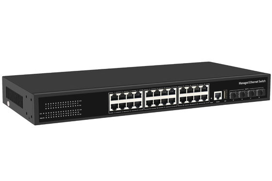 Фабричная цена 10G переключатель 24 порта Ethernet Fiber Switch Настольный L3 Управляемый сетевой переключатель AC100-240V 1U Rack