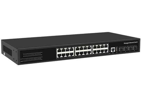 Фабричная цена 10G переключатель 24 порта Ethernet Fiber Switch Настольный L3 Управляемый сетевой переключатель AC100-240V 1U Rack