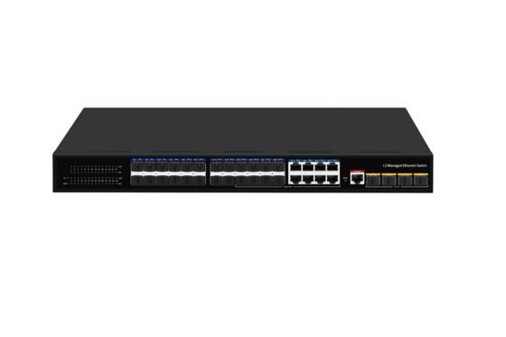Настольный 10G Ethernet коммутатор L3 с управлением, оптический волоконный коммутатор, 24 порта 1.25G RJ45 + 4 порта 10G SFP+ для оптоволокна