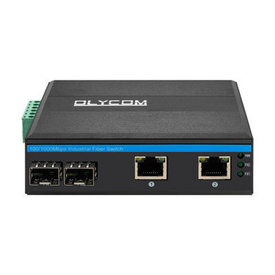 Промышленный коммутатор POE с 2 портами SFP + 2 портами RJ45, защитой от перенапряжения 6 кВ и входом питания 48 В постоянного тока для наружного использования