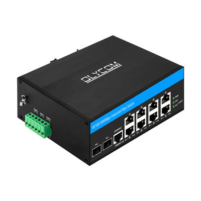 8-портовый управляемый промышленный PoE-коммутатор Gigabit SFP Fiber 240W Actice PoE DC48V DIN-рейка