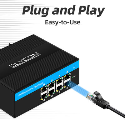 Гигабитный 8-портовый Ethernet-сдвиг E-Mark Industrial Network Switch для наружного использования