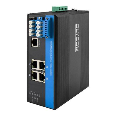 Промышленный PoE Fiber Bypass Switch 4 Port L2 управляемый скоростью на основе DIN Rugged Case