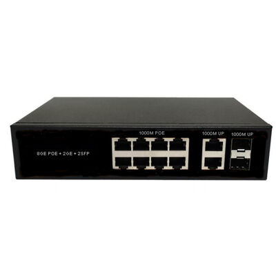 8 портов Волоконно-оптический PoE переключатель Гигабит SFP/RJ45 Uplinks AC220V 120W/150W Бюджет без вентилятора