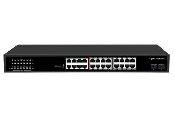 24-портовый гигабитный PoE-коммутатор, 1U, неуправляемый, 1G Ethernet, бюджет 300 Вт, без вентилятора