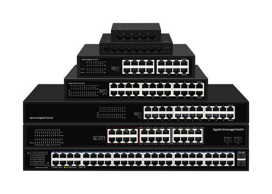 24 порта PoE Switch 2.5G Fiber Gigabit Ethernet 300W Бюджет 15.4W/30W Неуправляемый CE