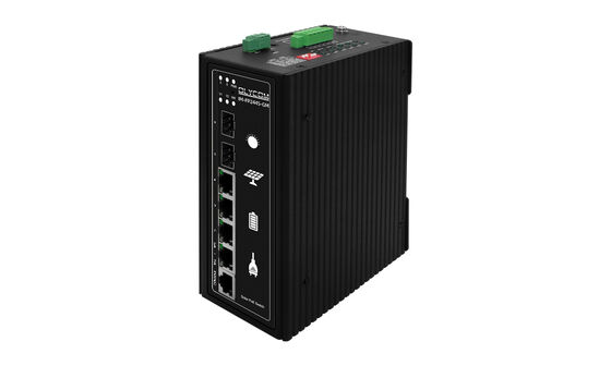 Встроенный MPPT солнечный PoE переключатель L2 управляемый гигабитный Ethernet 4 порта DIN установленный CE