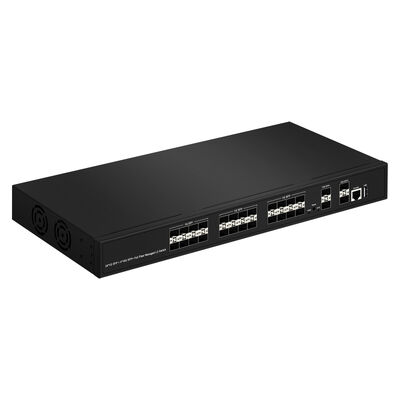 28-портовый управляемый оптоволоконный коммутатор 10G SFP+ с агрегацией L2/L3 и SNMP VLAN QoS для сети интернет-провайдера в центре обработки данных