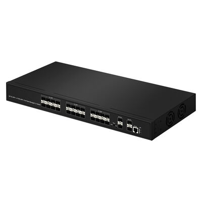 28-портовый управляемый оптоволоконный коммутатор 10G SFP+ с агрегацией L2/L3 и SNMP VLAN QoS для сети интернет-провайдера в центре обработки данных