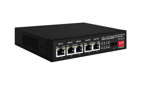 Гигабитный коммутатор PoE MPPT Контроллер солнечного заряда SFP Волоконно-оптический вход DC12V/DC24V/DC48V
