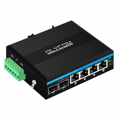 Промышленный 2.5G PoE Fiber Switch 4 порта PoE+ с 2 SFP 10G Uplink DIN Rail
